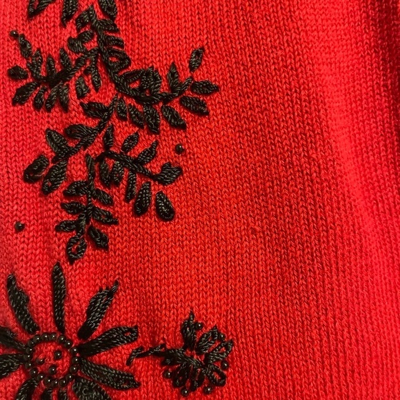 Kathie Lee Vintage Sweater Women’s S, RED & BLACK zip, peeling & stitching loss - Picture 8 of 12